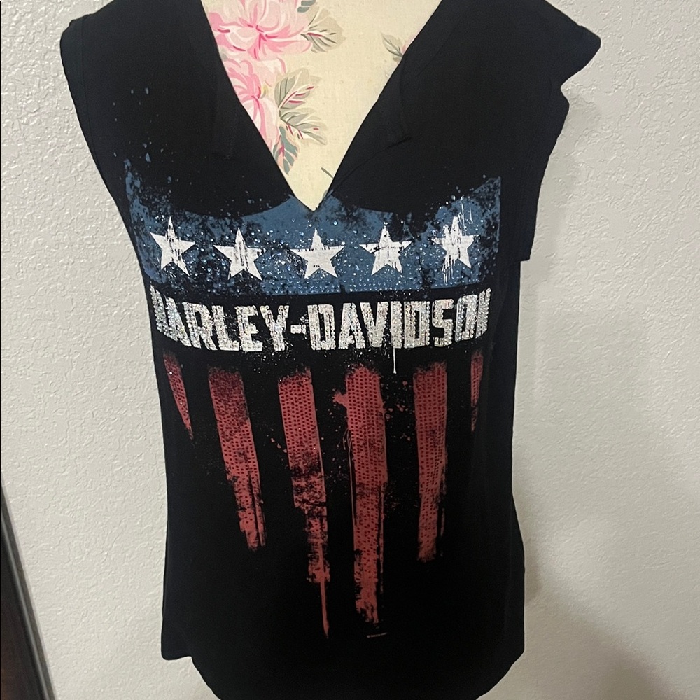 Harley-Davidson Black and Blue Star Tank - Picture 9 of 13